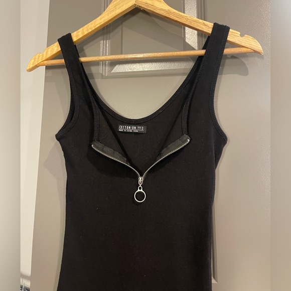 Cotton On Black Ribbed Quarter Zip Tank Top | Women’s Size Small - Picture 5 of 6